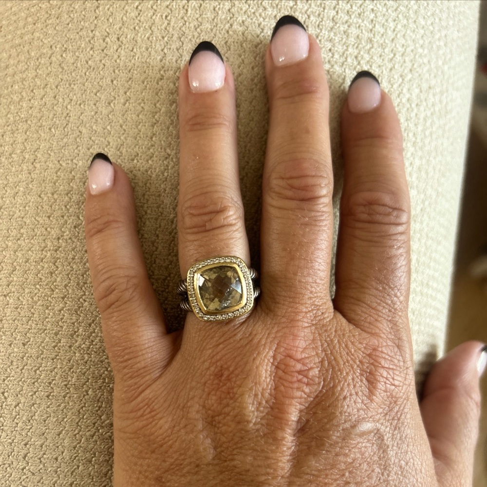 David yurman Sterling Silver 18K Yellow Gold, Champagne Citrine and Diamonds